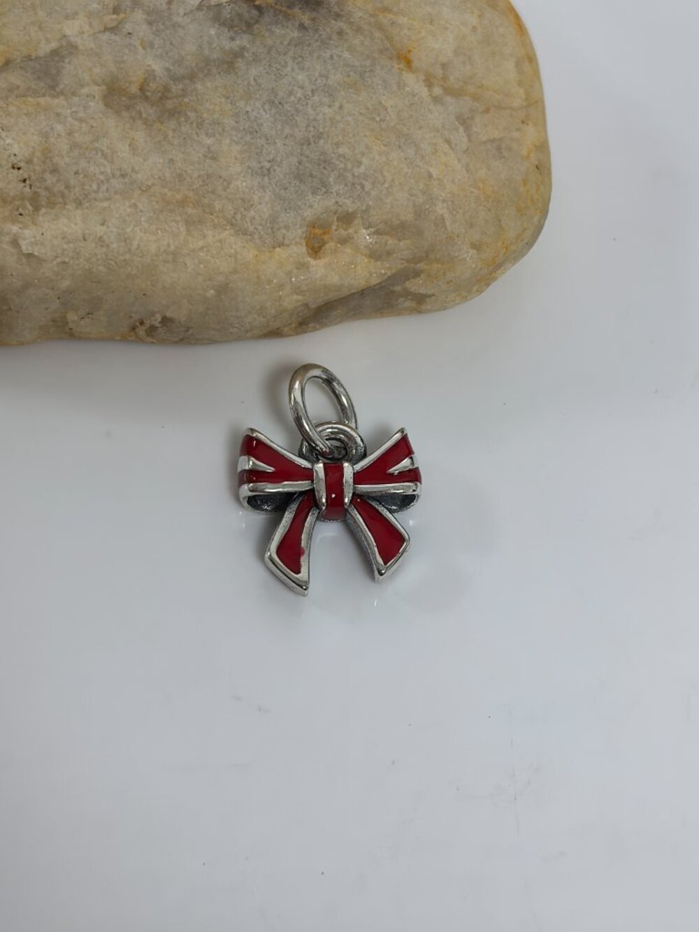 James Avery Enamel Bow Charm (red), S925 Silver Jewelry (Women's)
